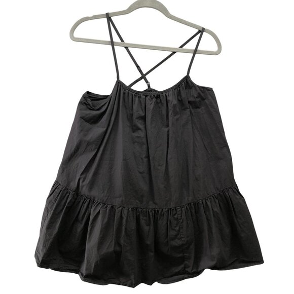 ASOS Tops - Asos Relaxed Cami Top Womens 4 (S) Black‎ Peplum Babydoll Cross Back Poplin